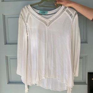 KARLIE white long sleeve blouse